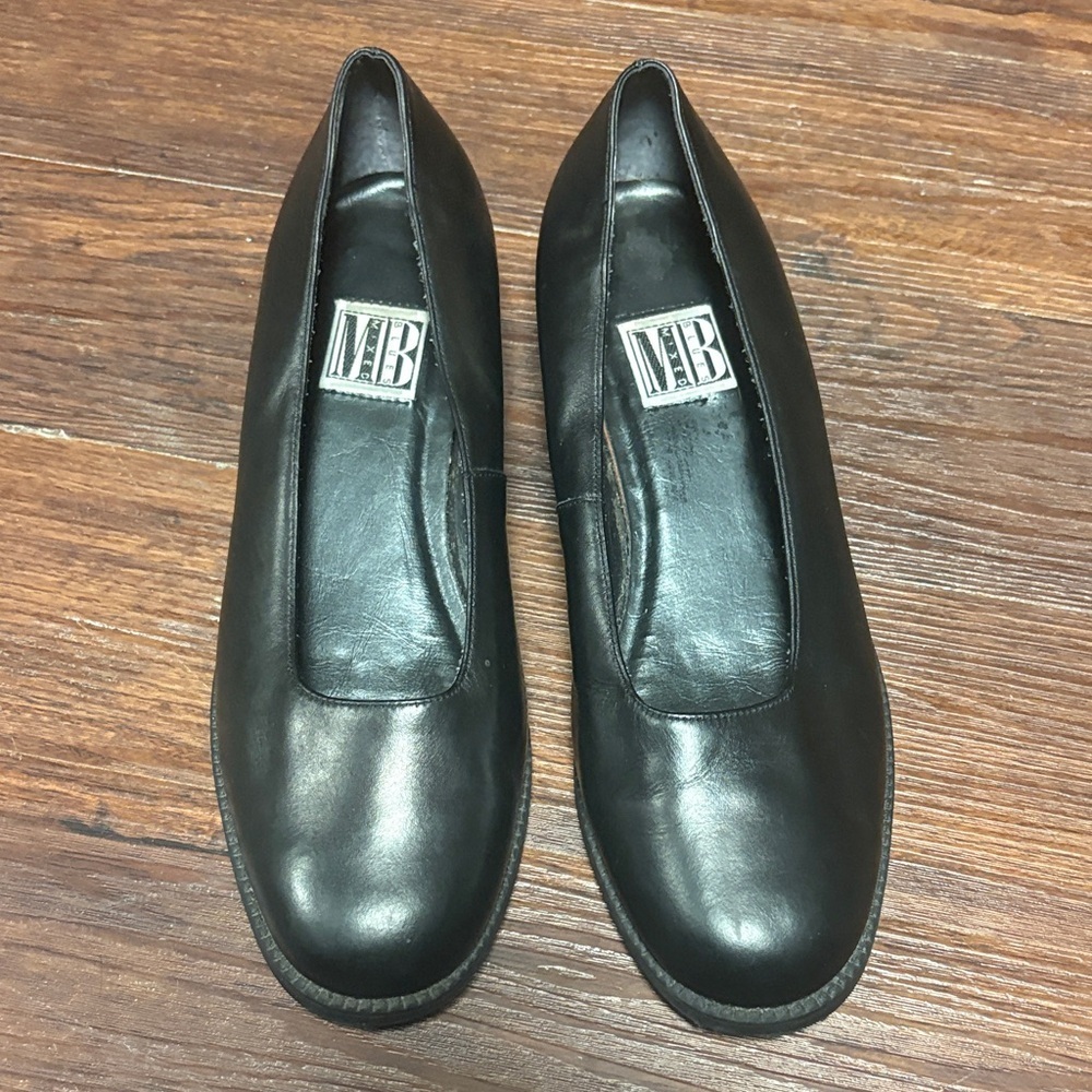 Mixed Blues 90s  Black Flat Mary Jane’s Leather Shoes Size 8
